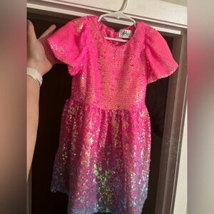 Size 5 Lola and the boys hot Pink Sequin Dress